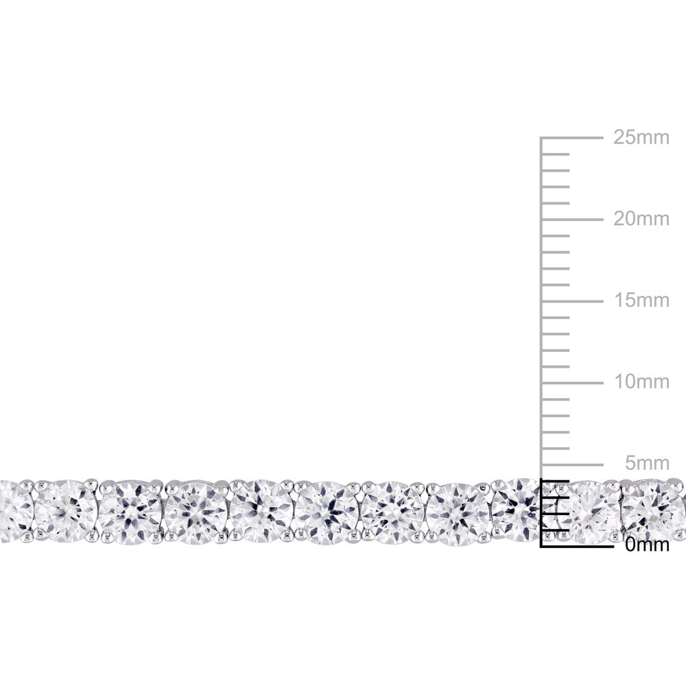 Women'S 14-1/4 Carat T.G.W. Created White Sapphire Sterling Silver Tennis Bracelet
